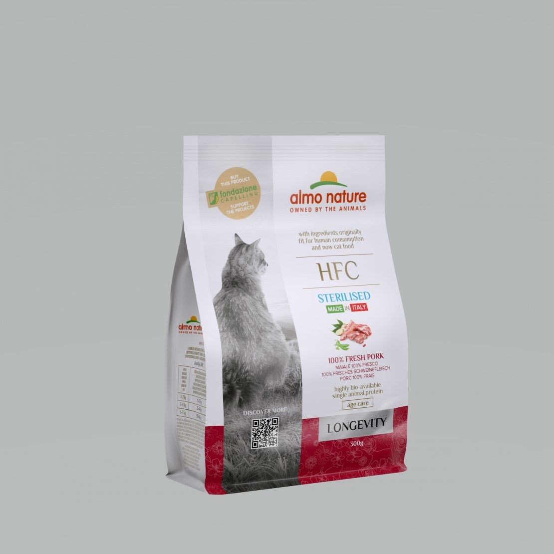 Almo Hfc Longevity Sterilized Cat Dry Food with 100% Pork