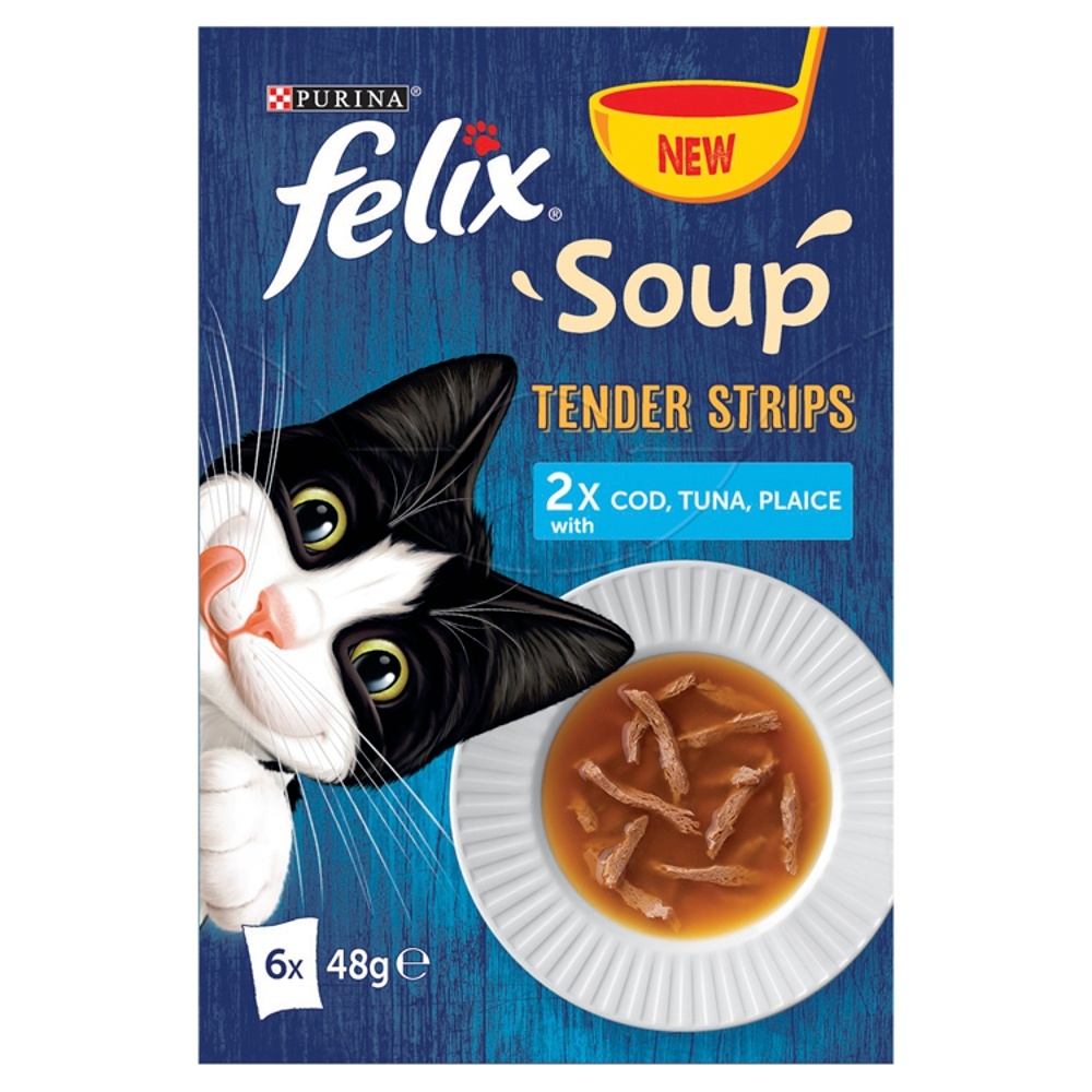 Felix Soup Tender Strips Adult Cat Food Fish Selection VioVet.co.uk