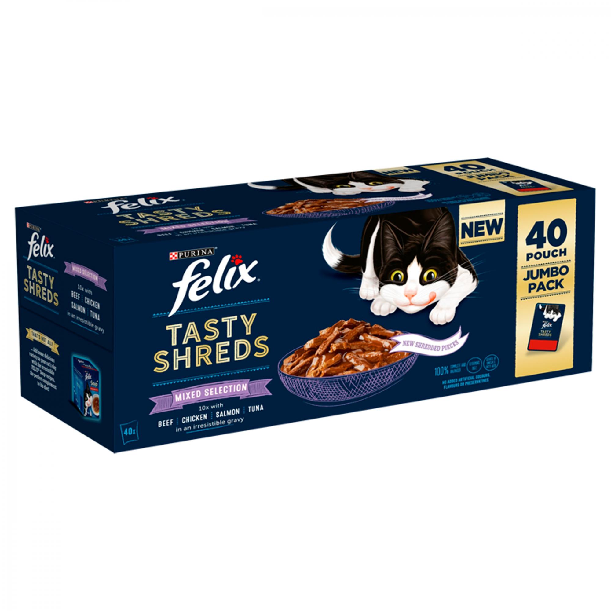 Felix Tasty Shreds Cat Food Jumbo Pack FREE delivery available