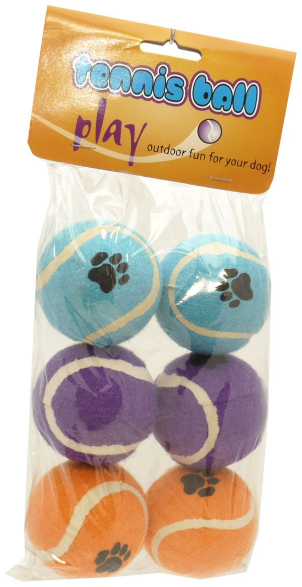Rosewood Assorted Tennis Balls Dog Toys - Pack of 6