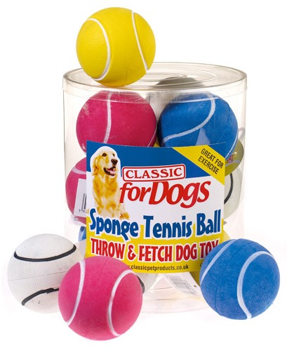 Classic Sponge Rubber Tennis Ball Dog Toy - 6cm