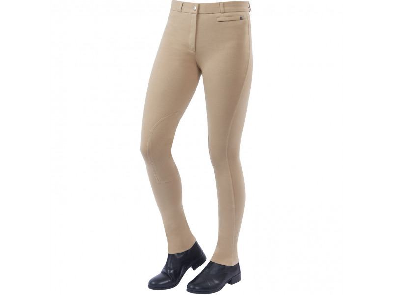 Dublin Supa Fit Zip Up Knee Patch Jodhpurs - Inches Beige Size 26