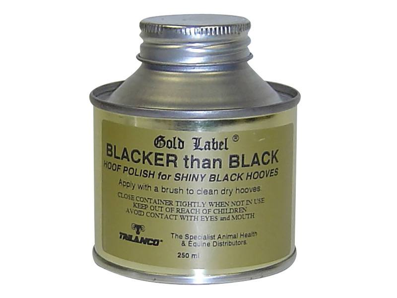 Label Hoof Varnish For Horses - Blacker Than - Pot Gold/Black 250Ml