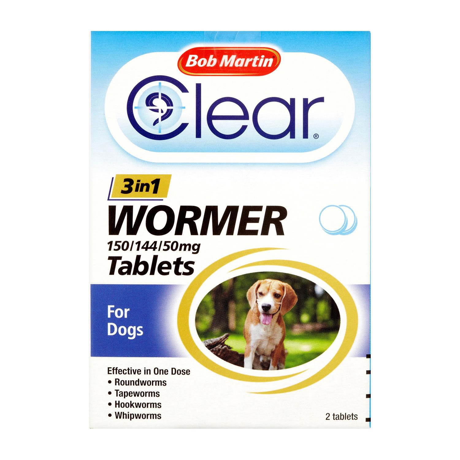 Bob Martin Bob Martin Clear 3 In 1 Wormer Tablets Small & Large Dog Puppy Worming Treatment 