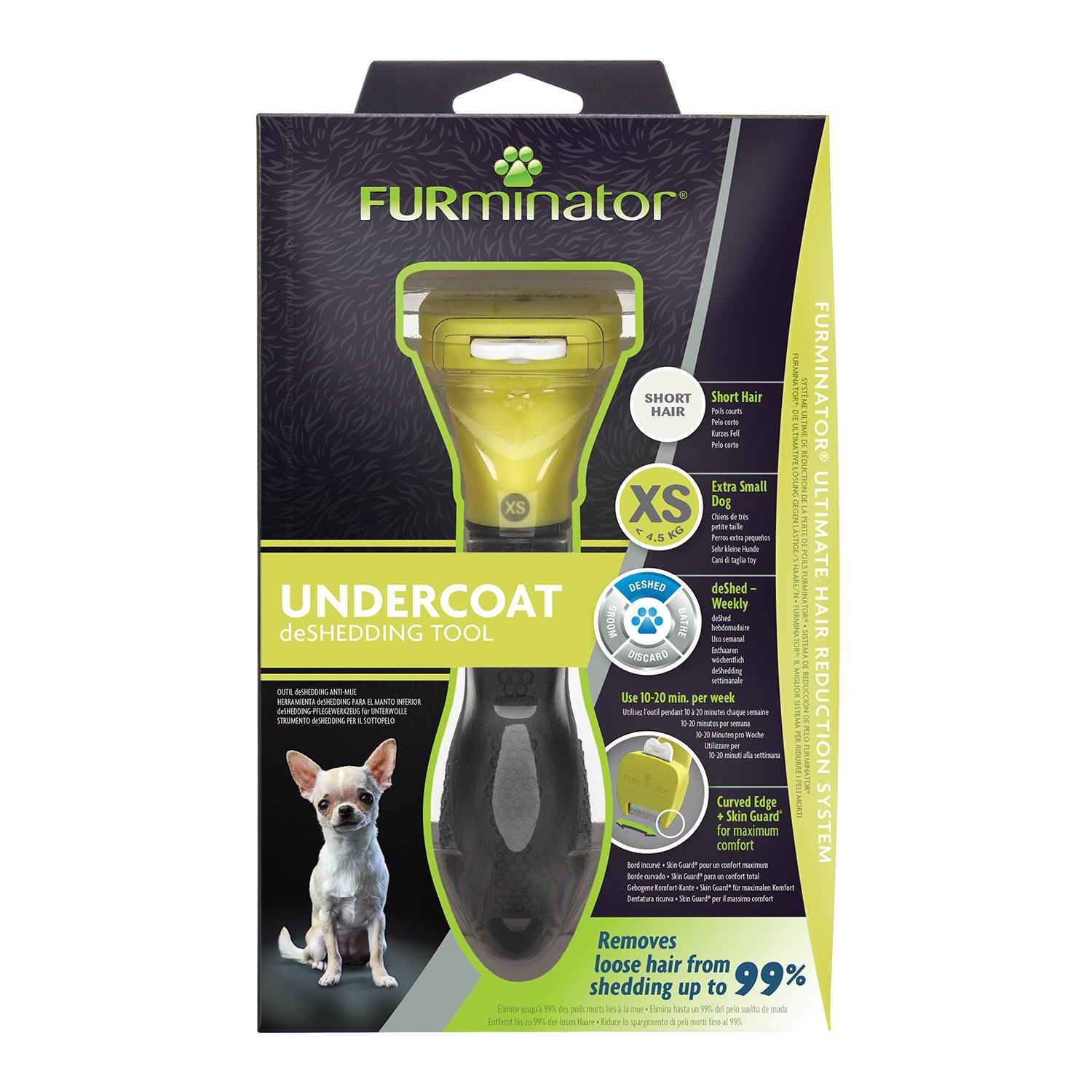 Furminator Undercoat Deshedding Tool For Short Hair Dogs - Extra Dog Small
