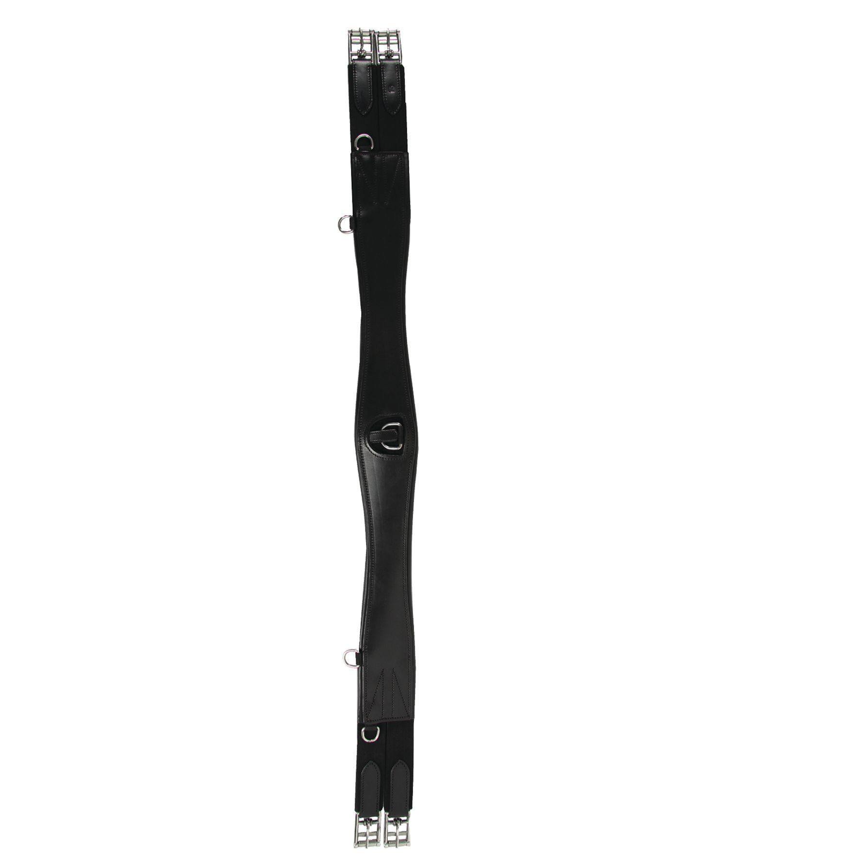 Waldhausen Leather Long Girth With Ring - Black 125Cm