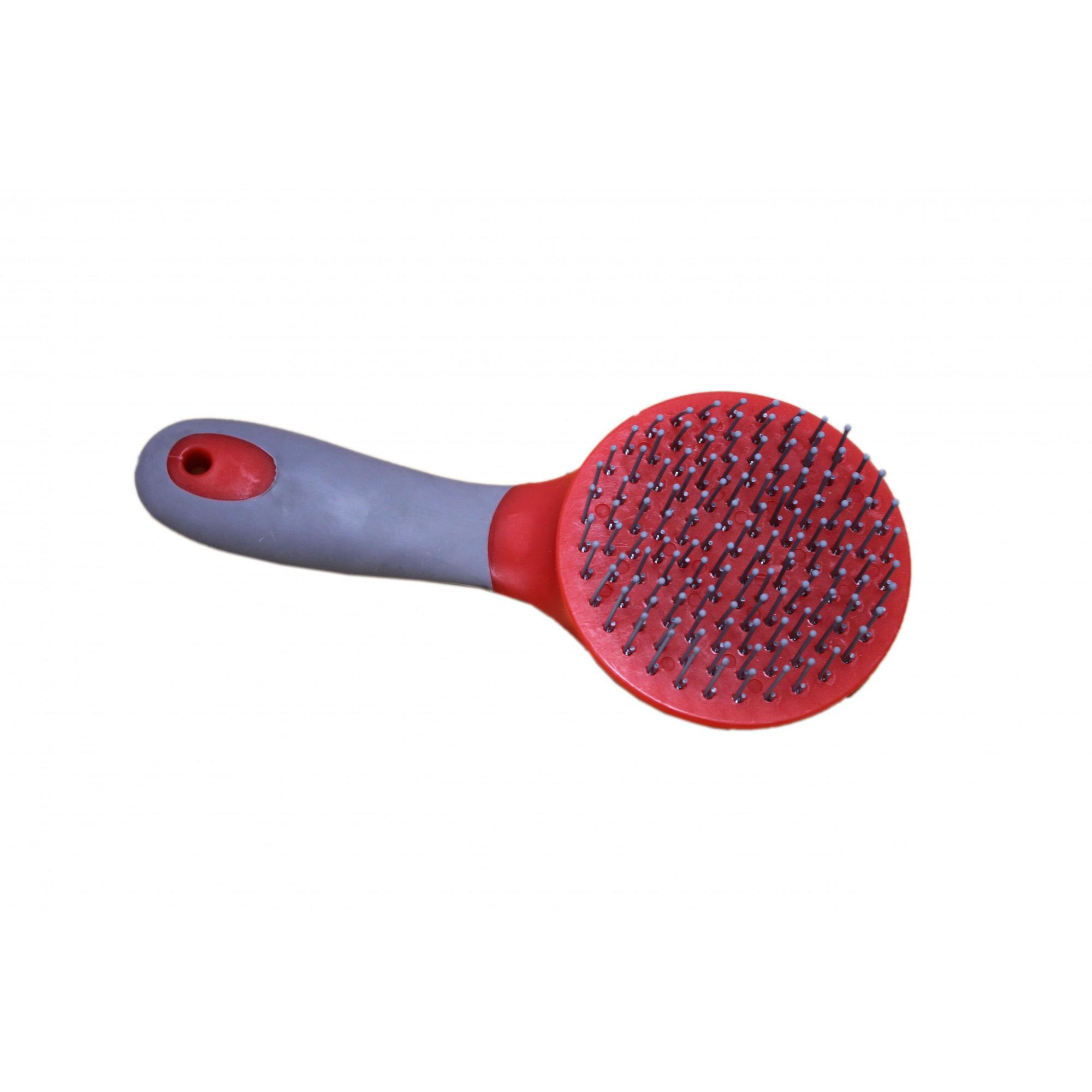 Mackey Two Tone Round Mane And Tail Brush - Red/Grey
