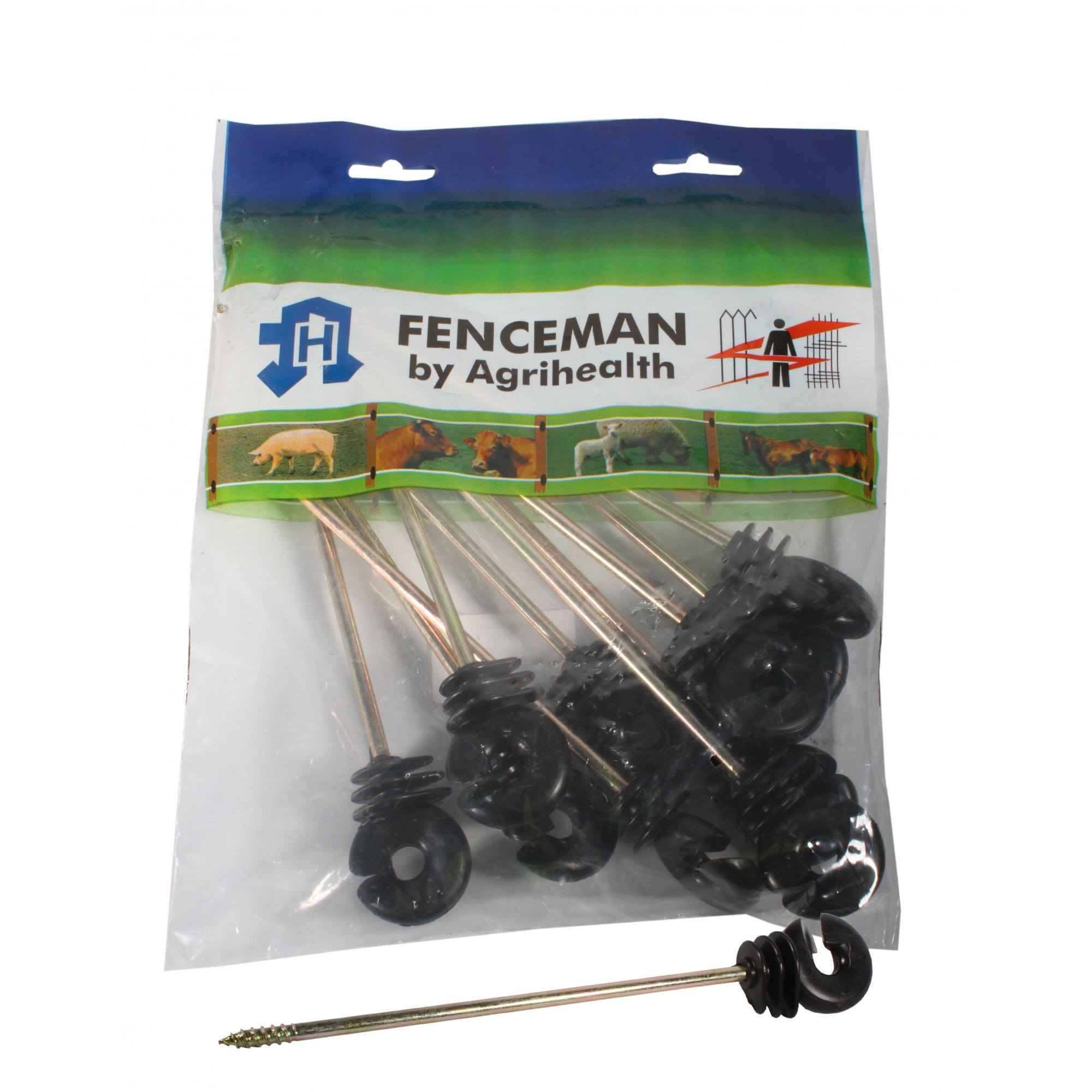 Fenceman Insulator Screw In - Pack 10 21Cm