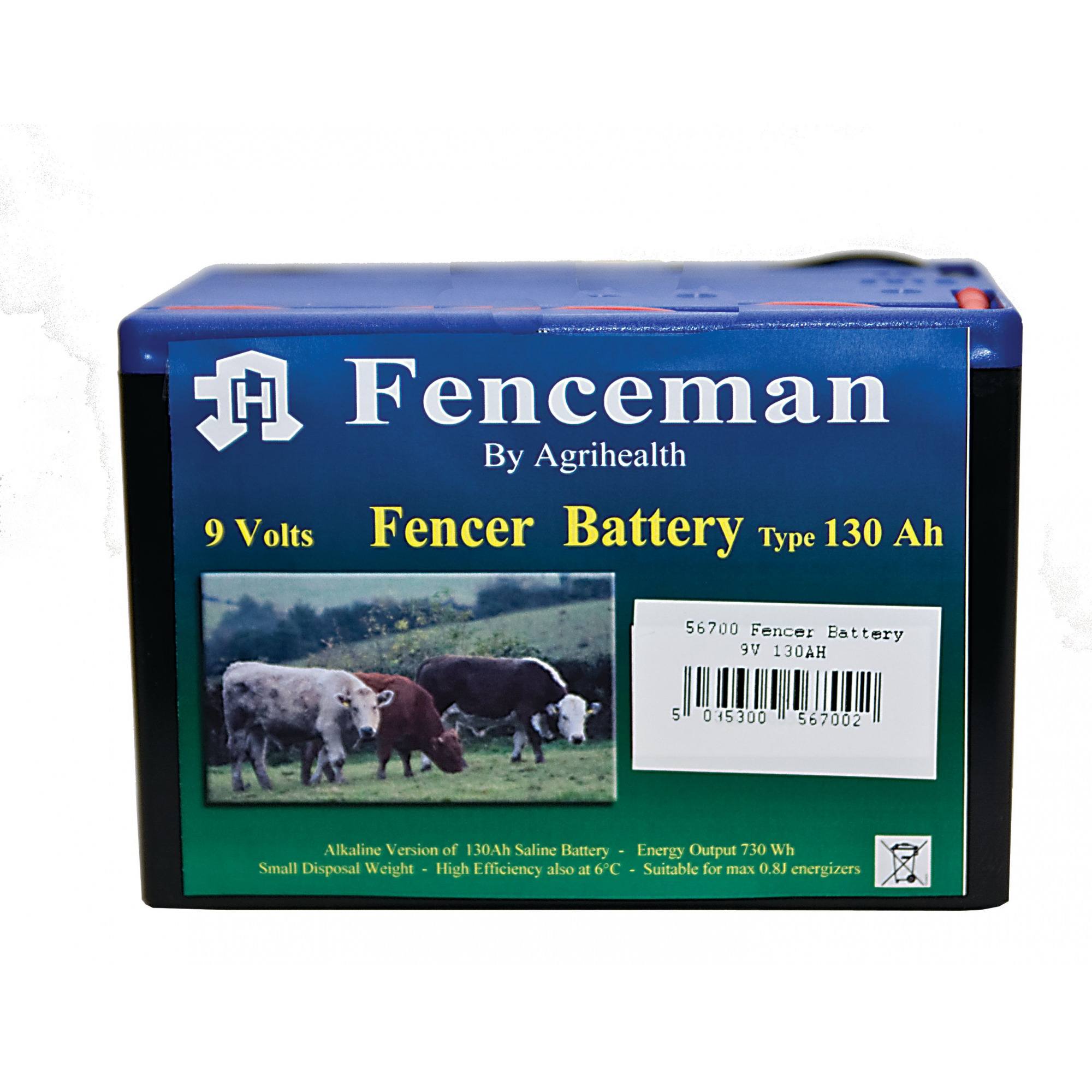 Fenceman Batteries - 9V - 130Ah - Alkaline Size 9
