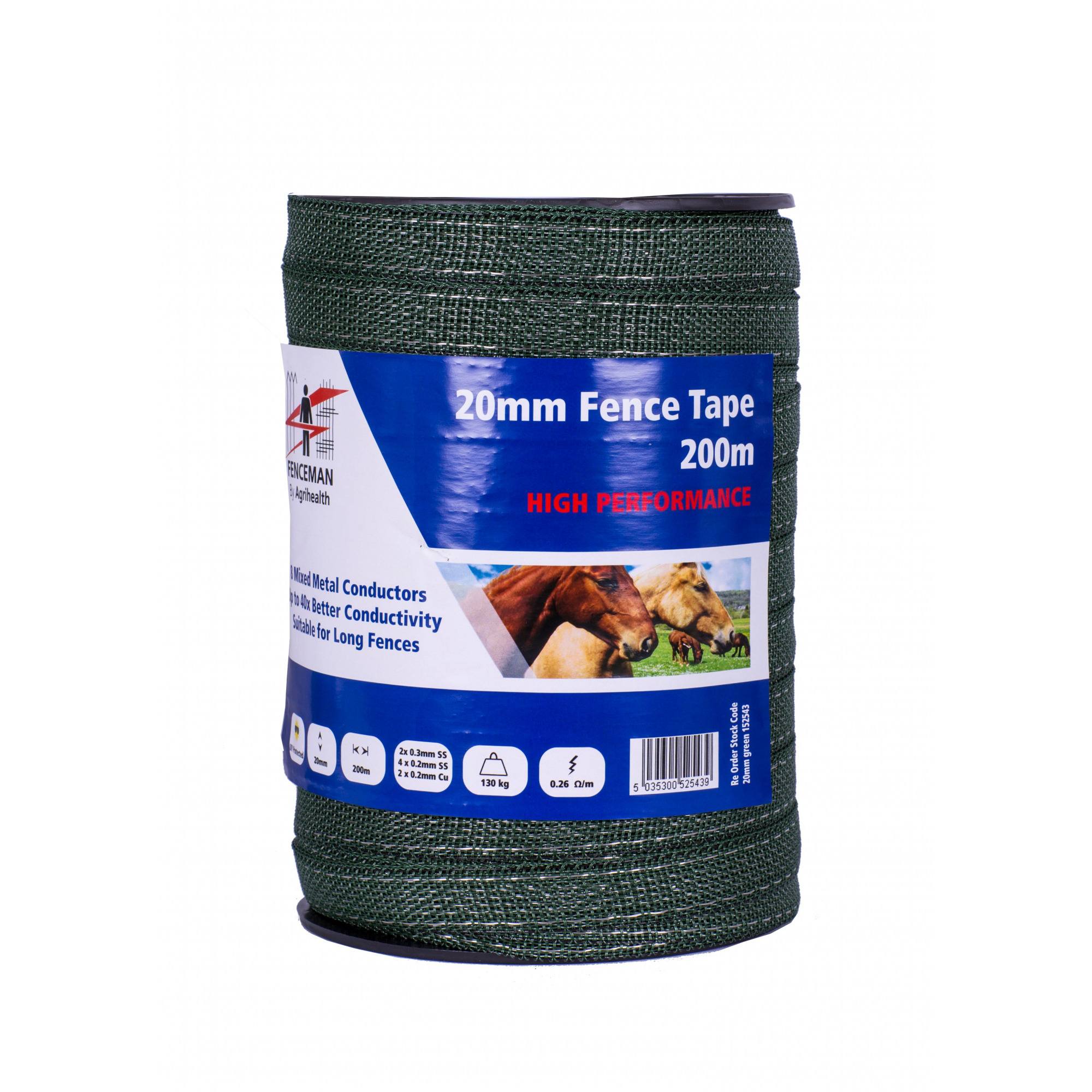 Fenceman High Performance Tape - 20Mm - Green 200M