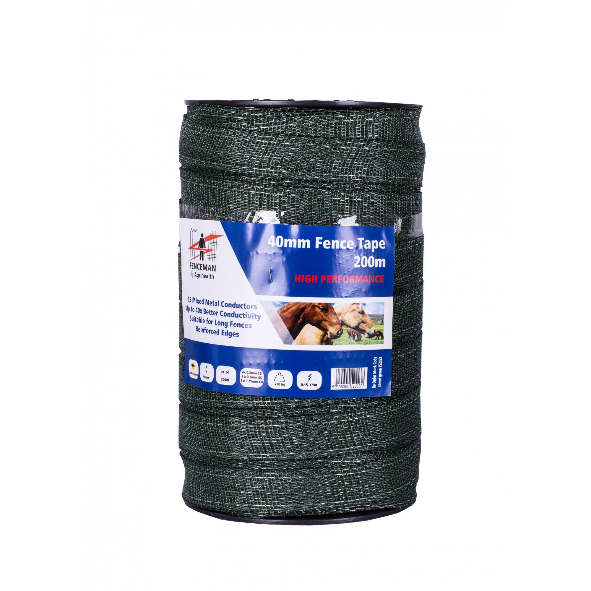 Fenceman High Performance Tape - 40Mm - Green 200M
