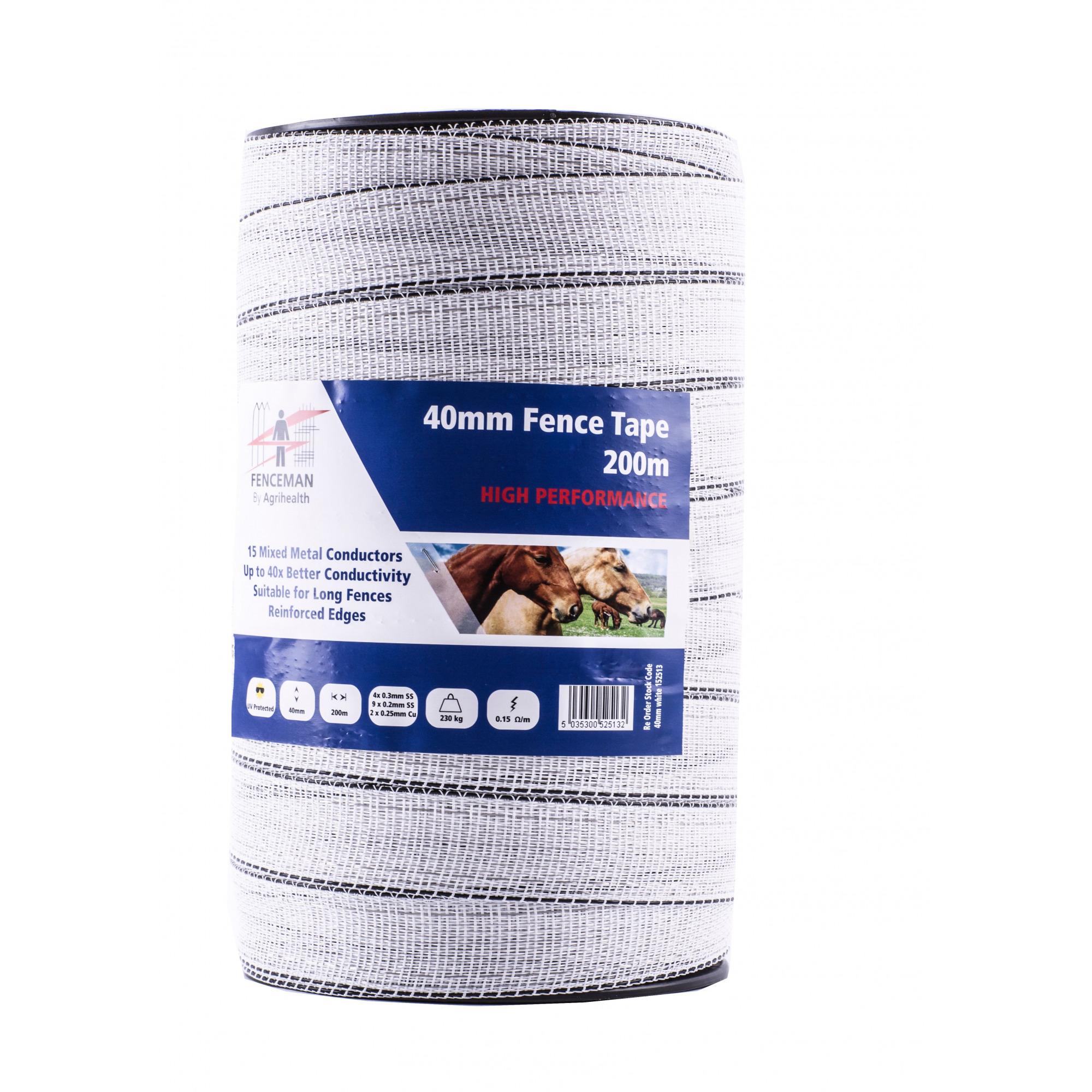 Fenceman High Performance Tape - 40Mm - White 200M