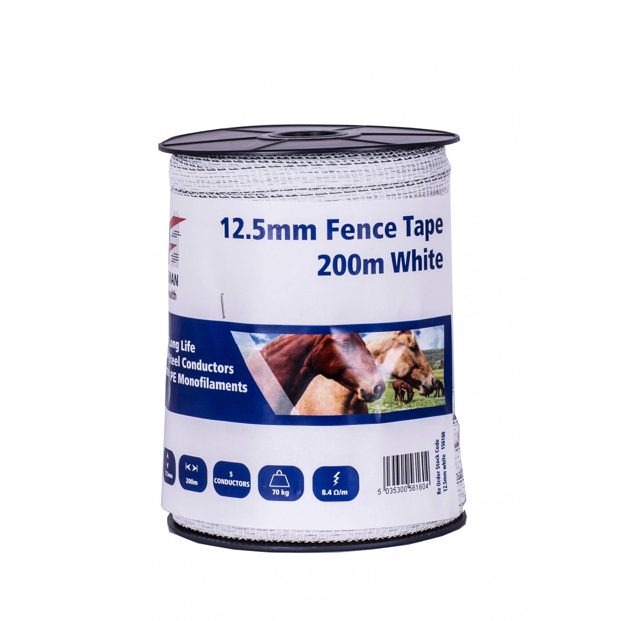Fenceman Tape - 12.5Mm - White 200M