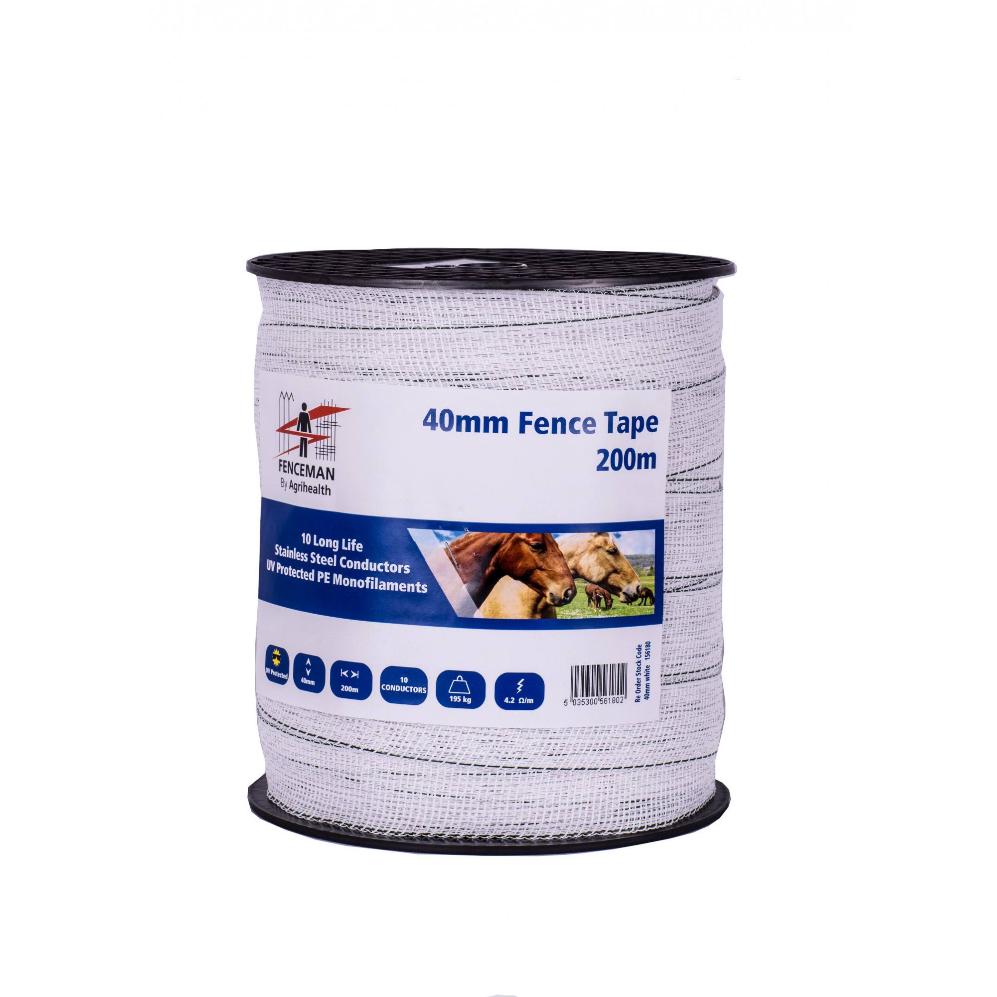Fenceman Tape - 40Mm - White 200M