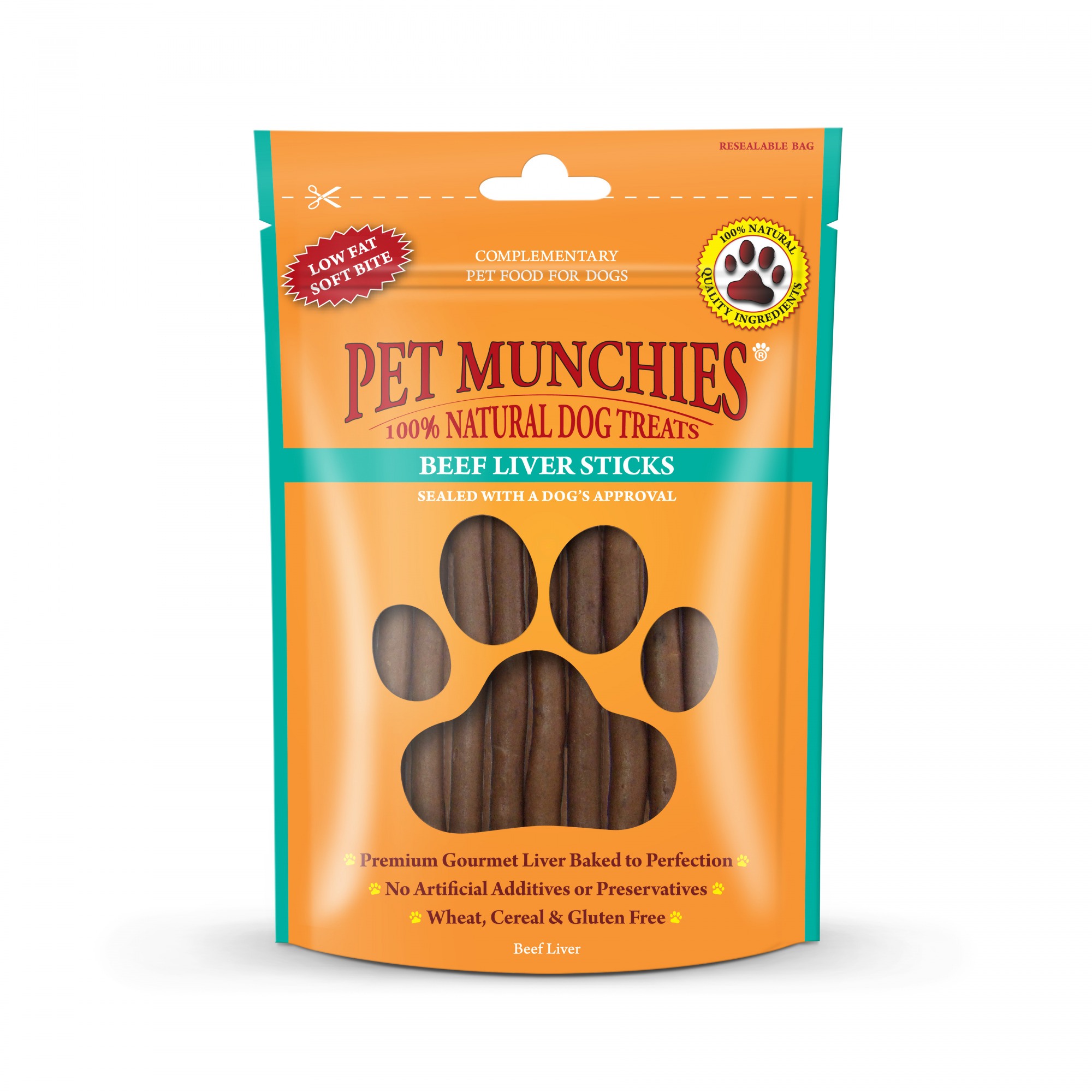 Pet Munchies Natural Dog Treats Beef Liver Sticks - 90g