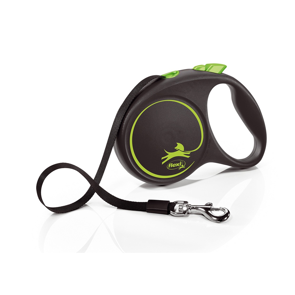 Flexi Design Tape Dog Lead 5M - Black/Green Large
