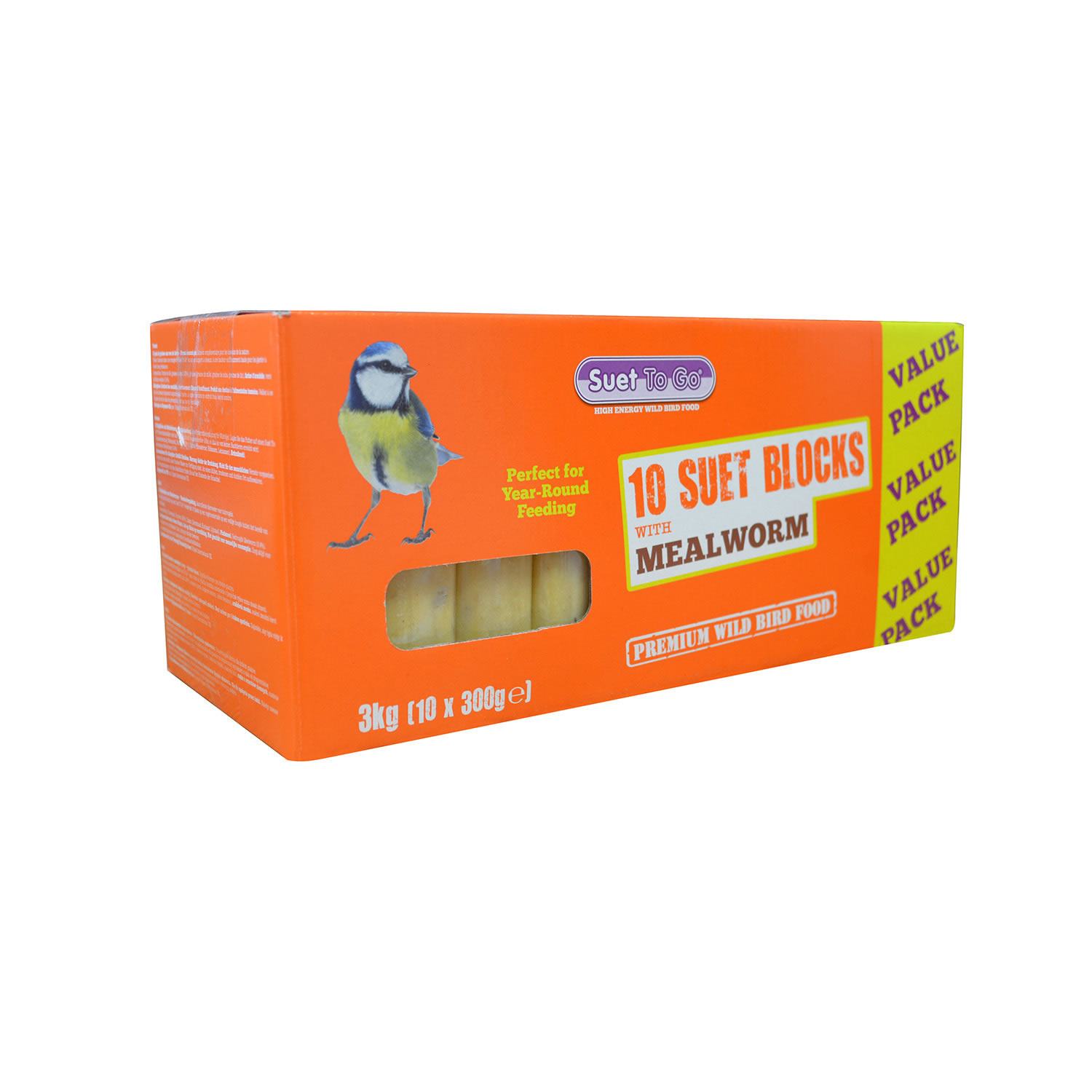 Unipet International Suet To Go Blocks Wild Bird Food - Pack Of - Mealworm Red Size 10