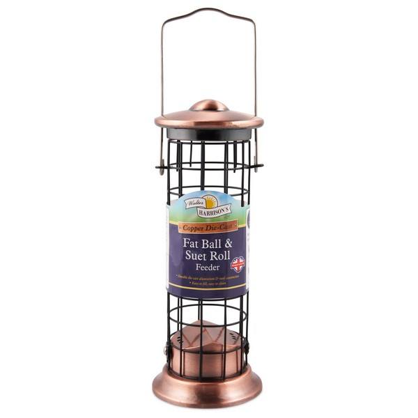 Harrisons Copper Die Cast Suet Roll And Fat Ball Feeder - 20cm