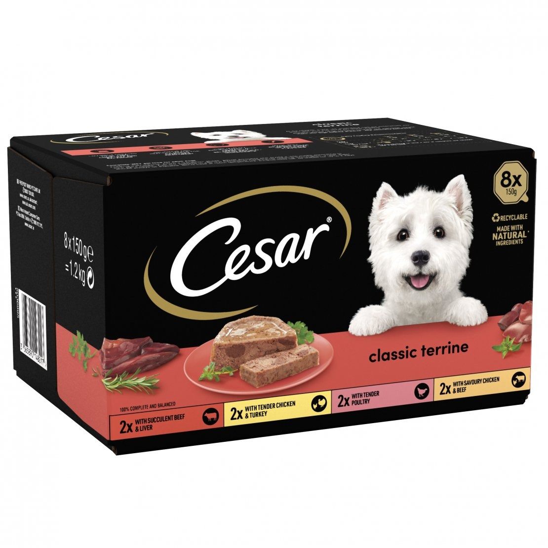 Cesar Classics Wet Dog Food Terrine Mixed Selection - 8 x 150g