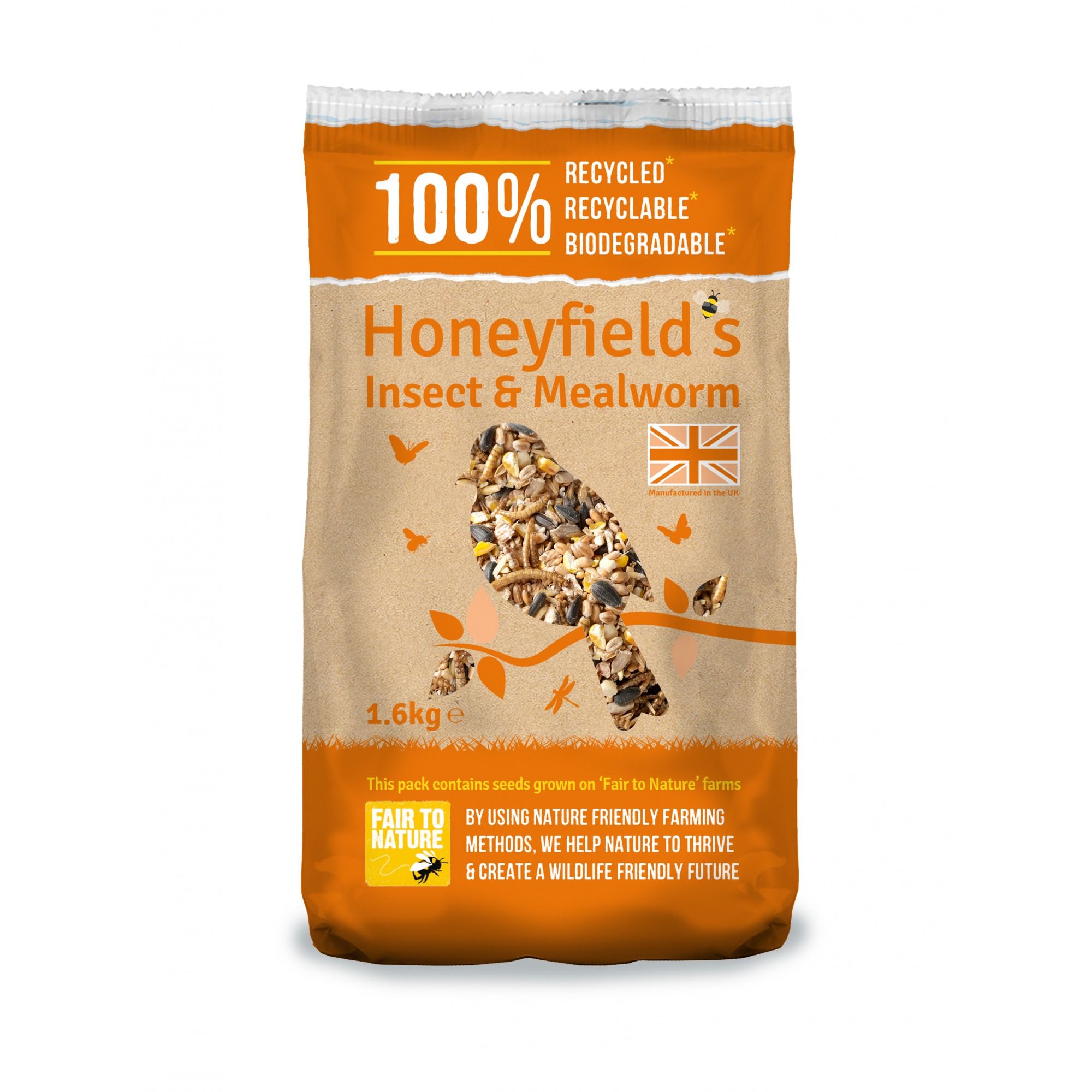 Honeyfields Insect Mealworm Bird Food - 1.6kg