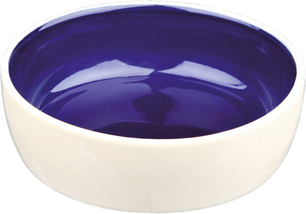 Trixie Ceramic Bowl For Cats - L/Ø 13 Cm Cream/Blue Size 0.3
