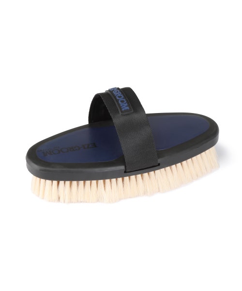 Ezi-Groom Grip Body Brush With Goat Hair Navy - Navy