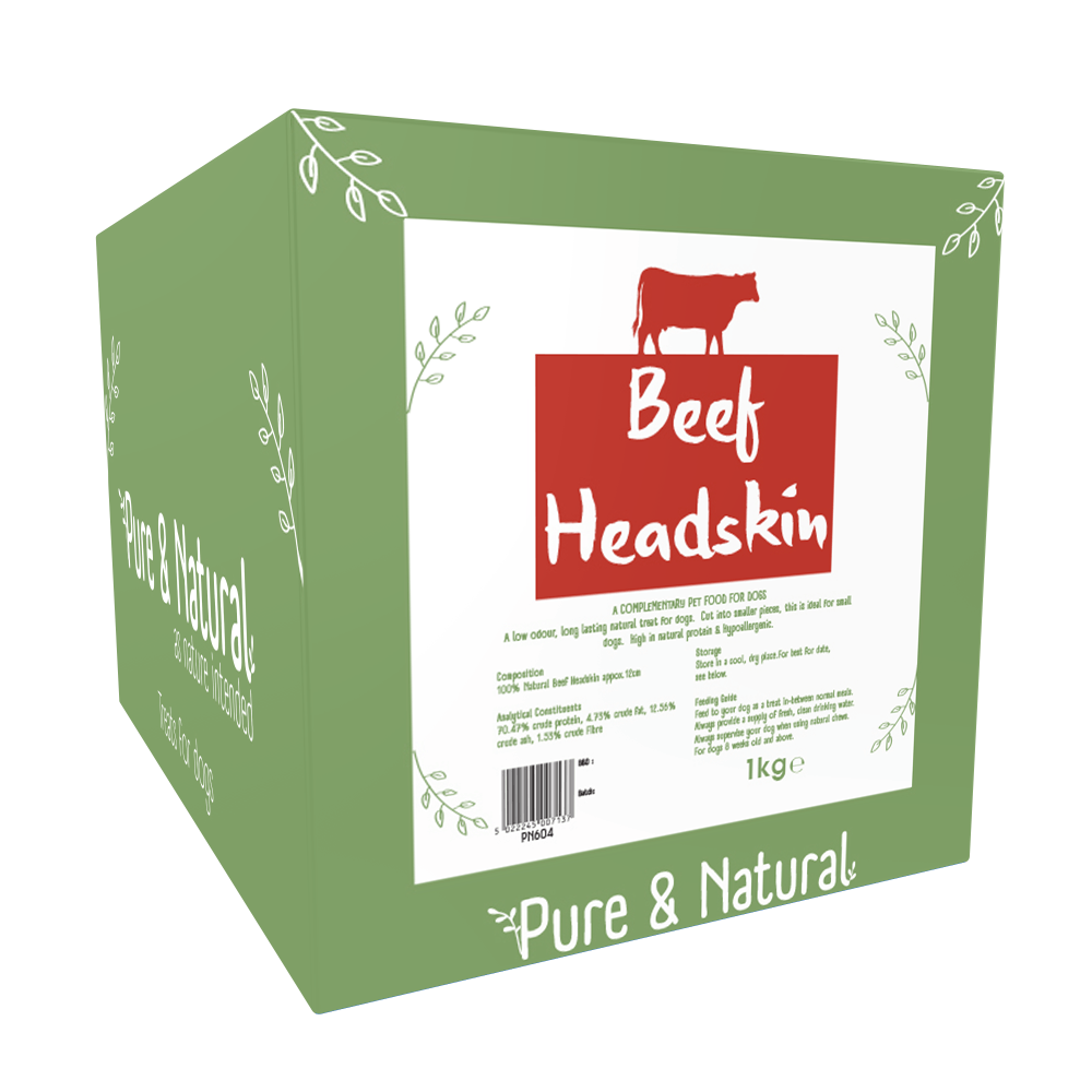 Pure And Natural Beef Headskin For Dogs - 1Kg