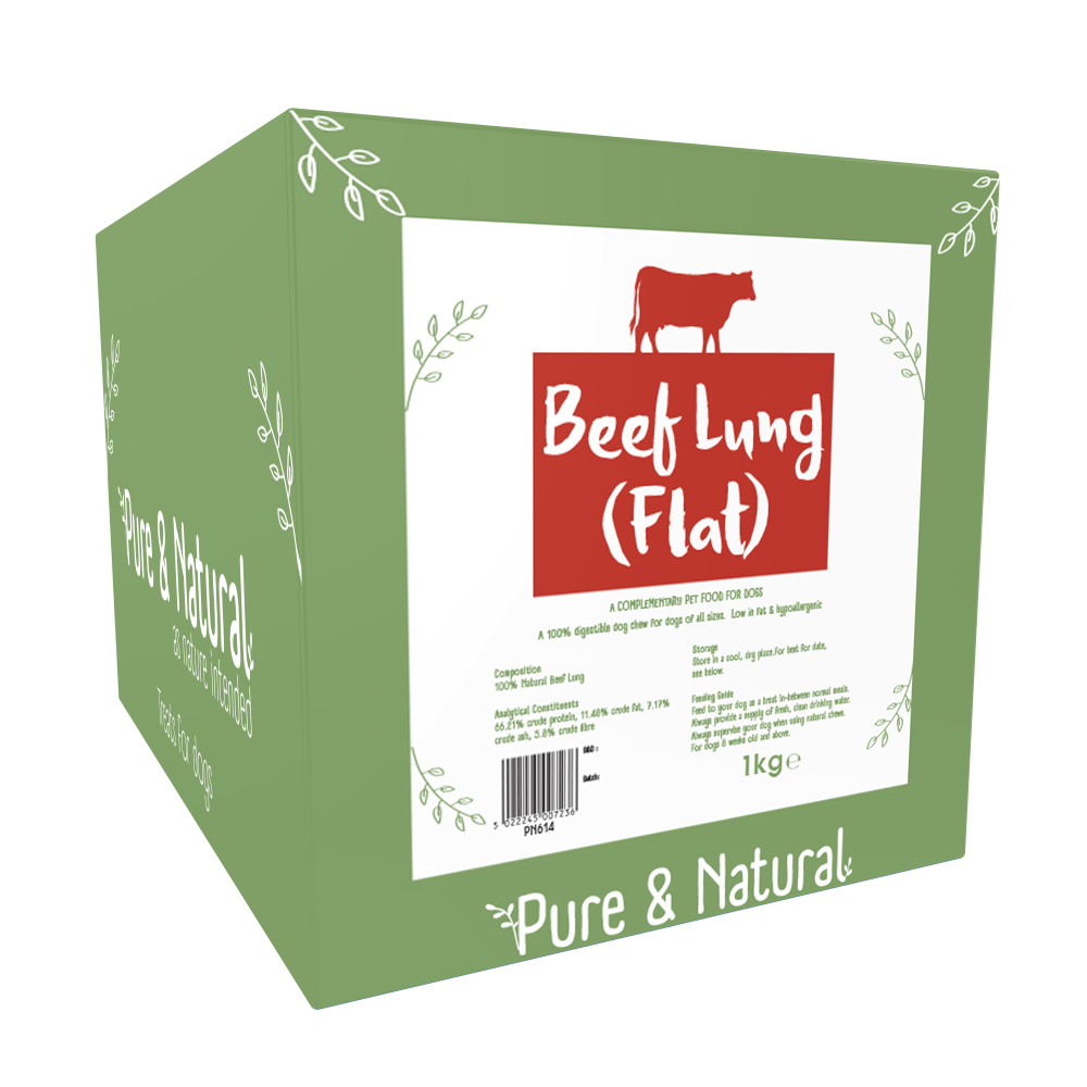 Pure And Natural Beef Lung Flat For Dogs - 1Kg
