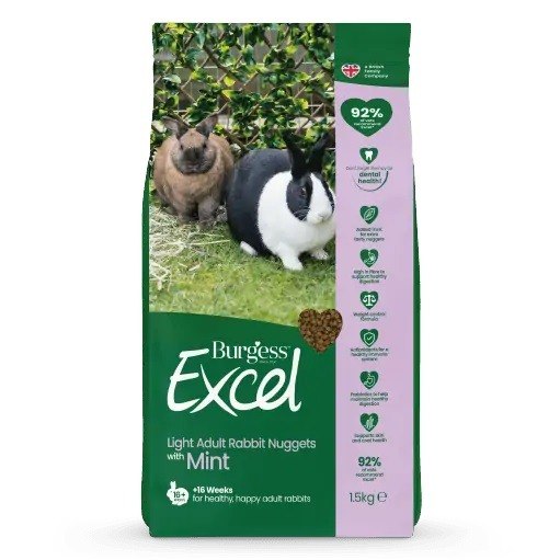 Burgess Excel Tasty Nuggets Rabbit Food - Light 1.5Kg
