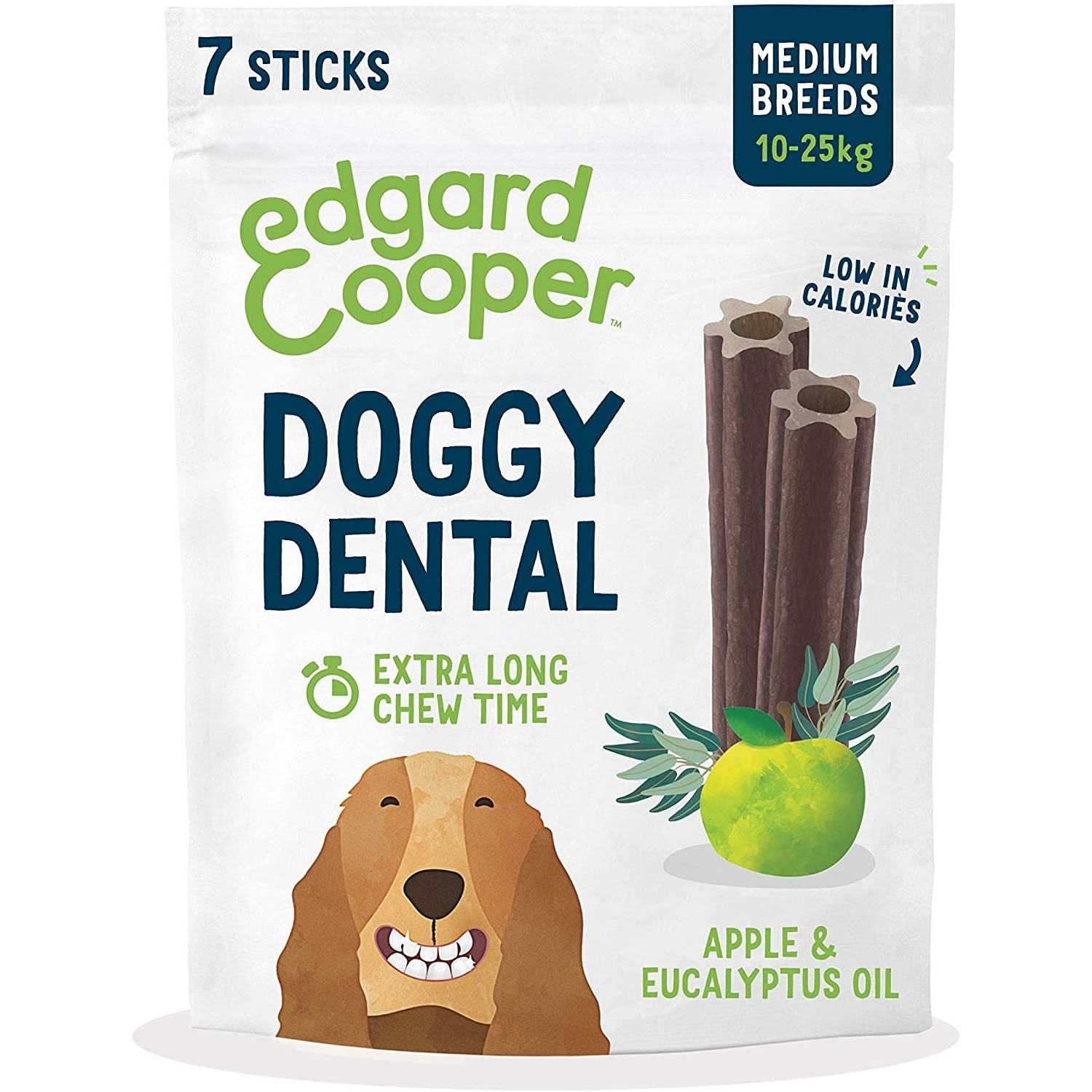 Edgard And Cooper Doggy Dental Apple And Eucalyptus For Dogs - Pack Of 7 Medium