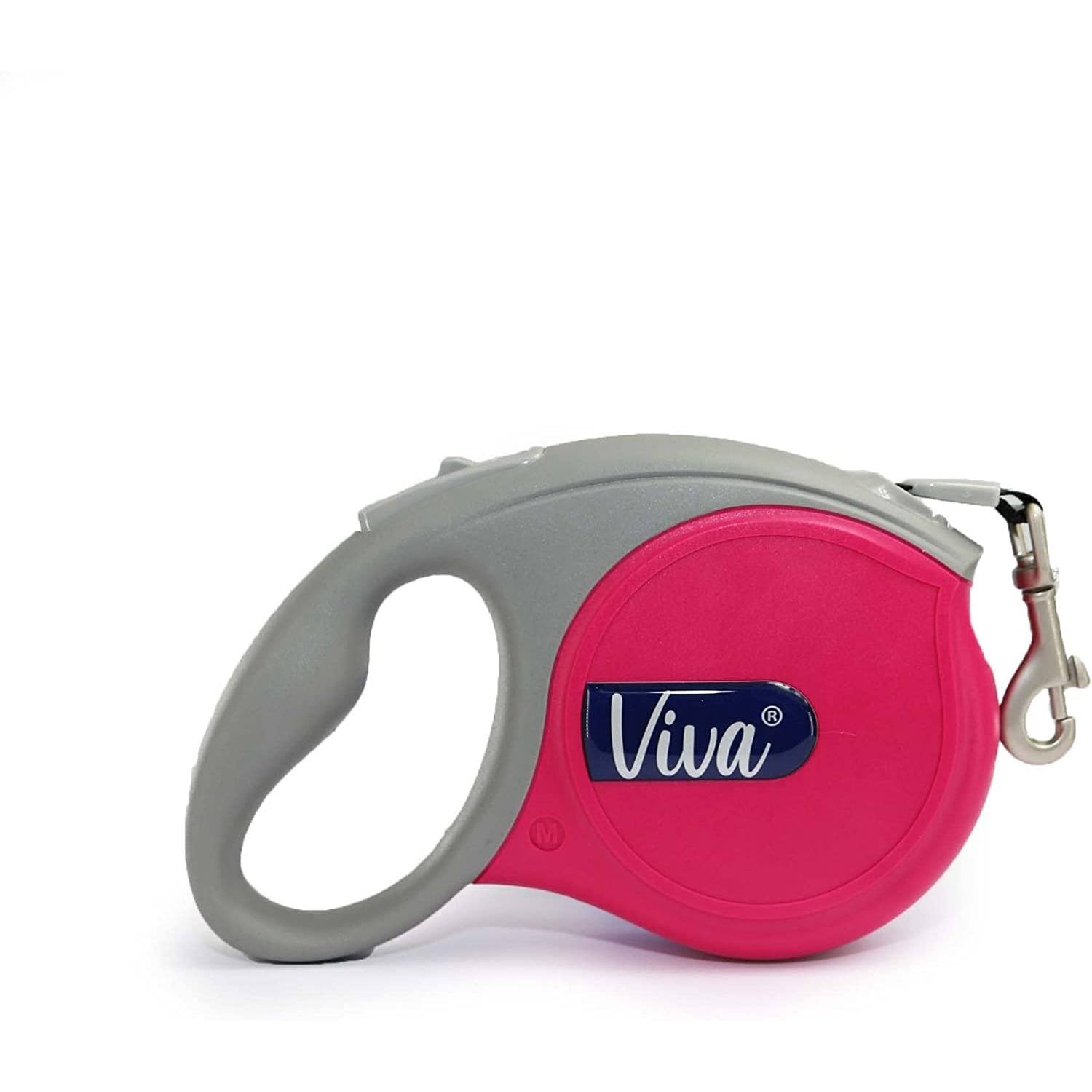 Ancol Viva Retractable Tape Lead - Raspberry - 5M - (30Kg) Black/Red/Blue Medium