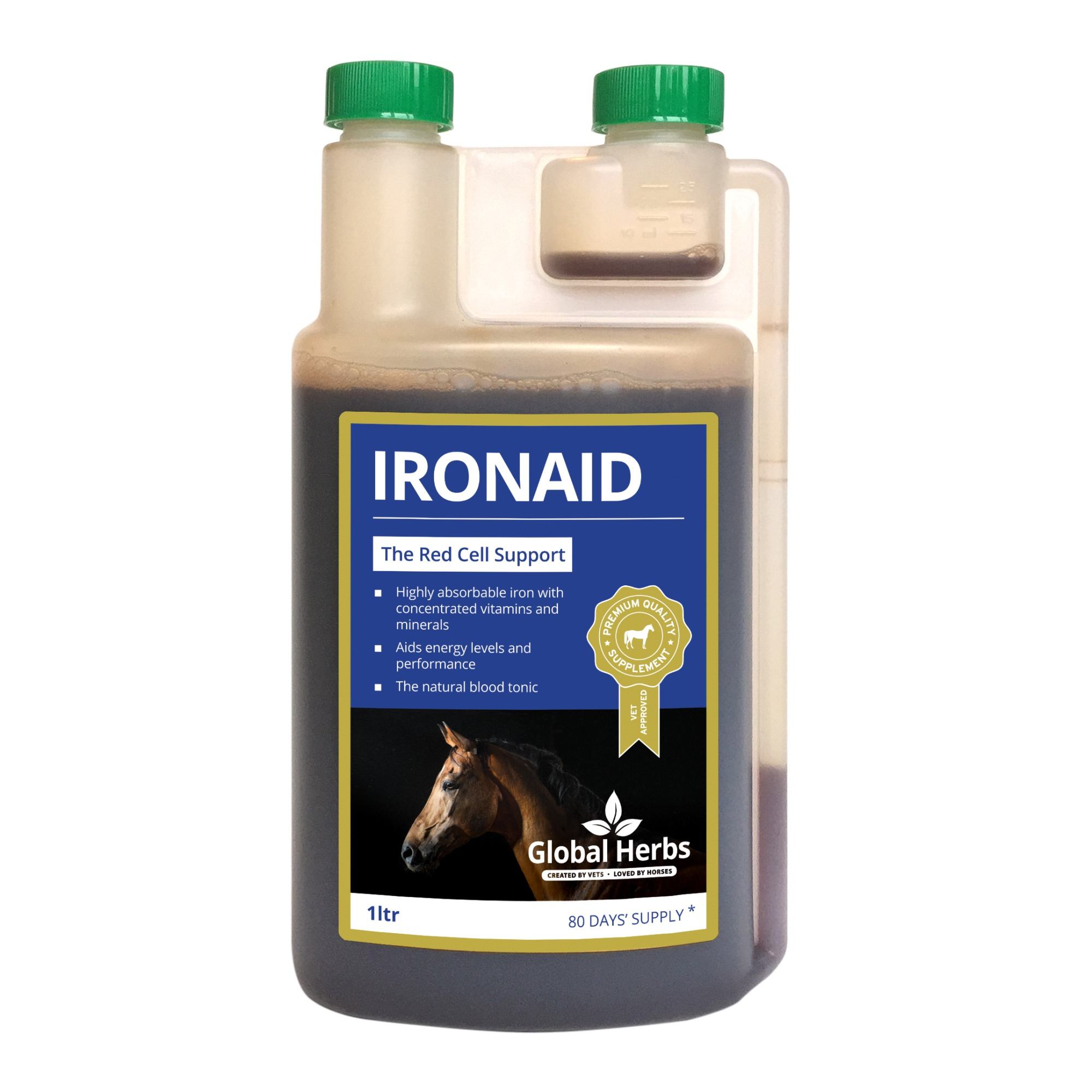 Global Herbs IronAid for Horses - 1 litre Bottle