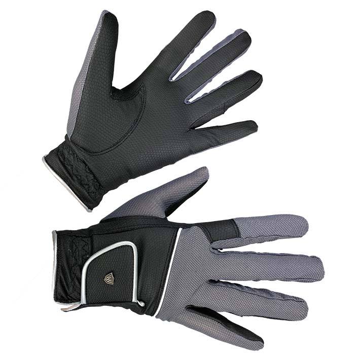 Woof Wear Brushed Steel Vision Riding Gloves - Silver Size 8.5