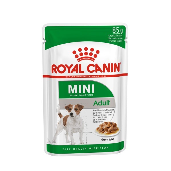 ROYAL CANIN® Mini Adult Dog Food - Gravy - 12 x 85g Pouches