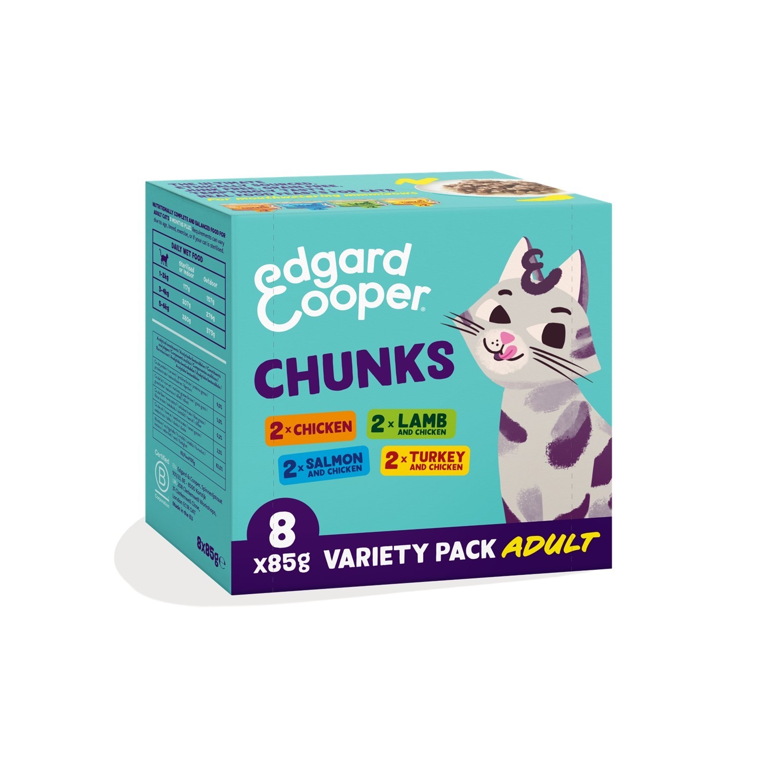 Edgard And Cooper -Free Chunks In Gravy Variety Pack Cat Food - X 85G Grain Size 8