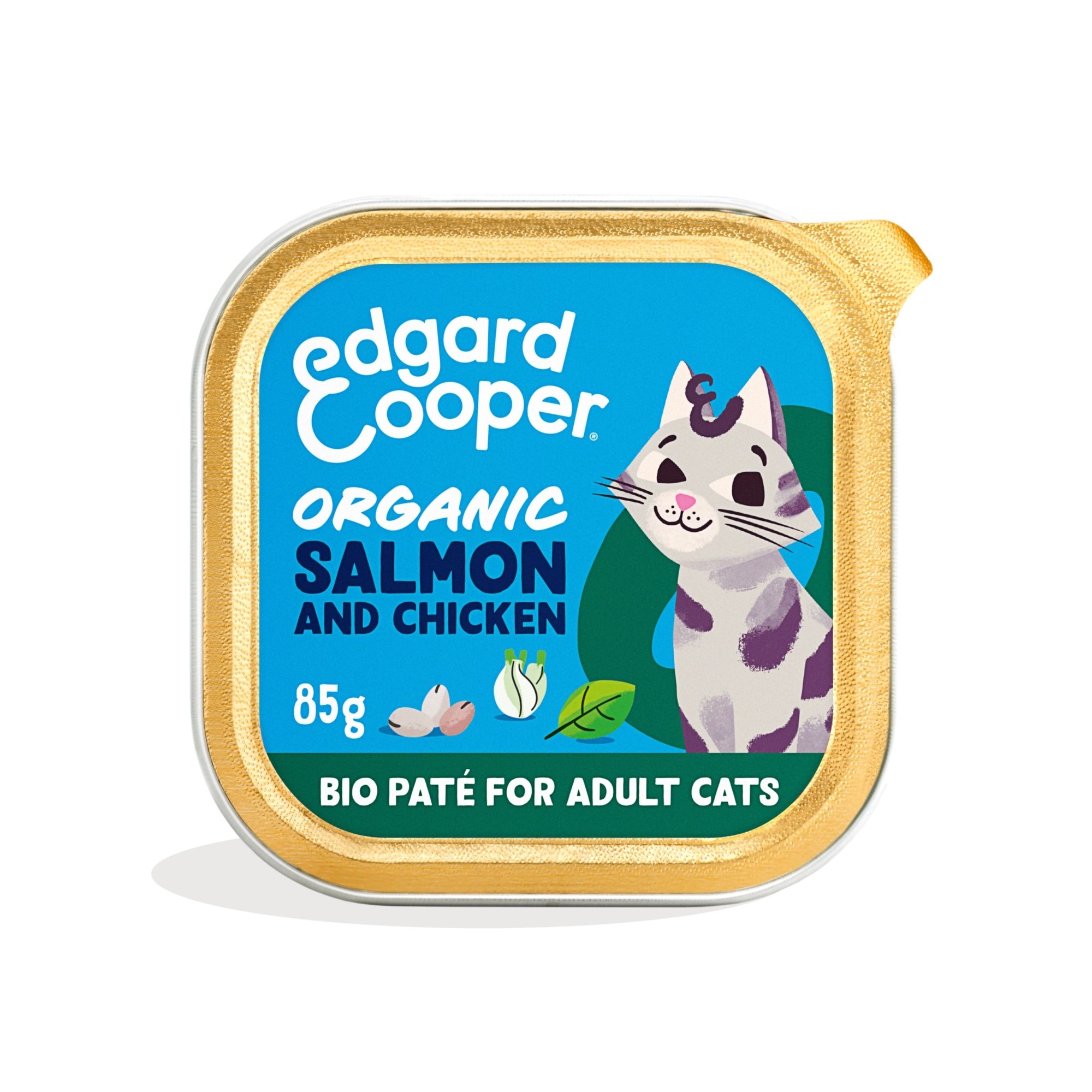 Edgard and Cooper Organic Salmon and Chicken Paté for Adult Cats - 85g