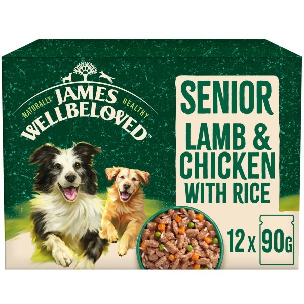 James Wellbeloved Senior Dog Lamb and Chicken in Gravy Pouches - 12 x 90g