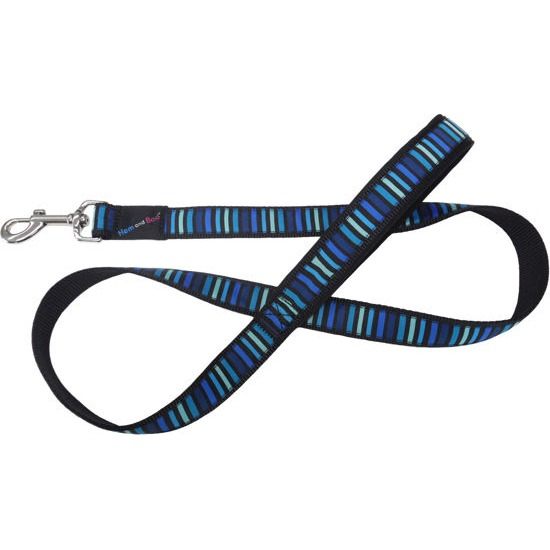 Hem And Boo Block Design Dog Lead - Blue Medium