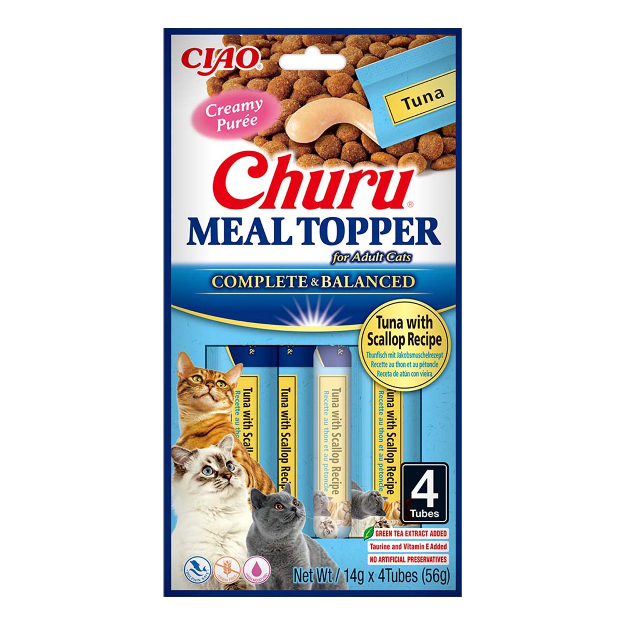 Inaba Churu Meal Topper Tuna With Scallop Recipe For Cats - X 14G Size 4