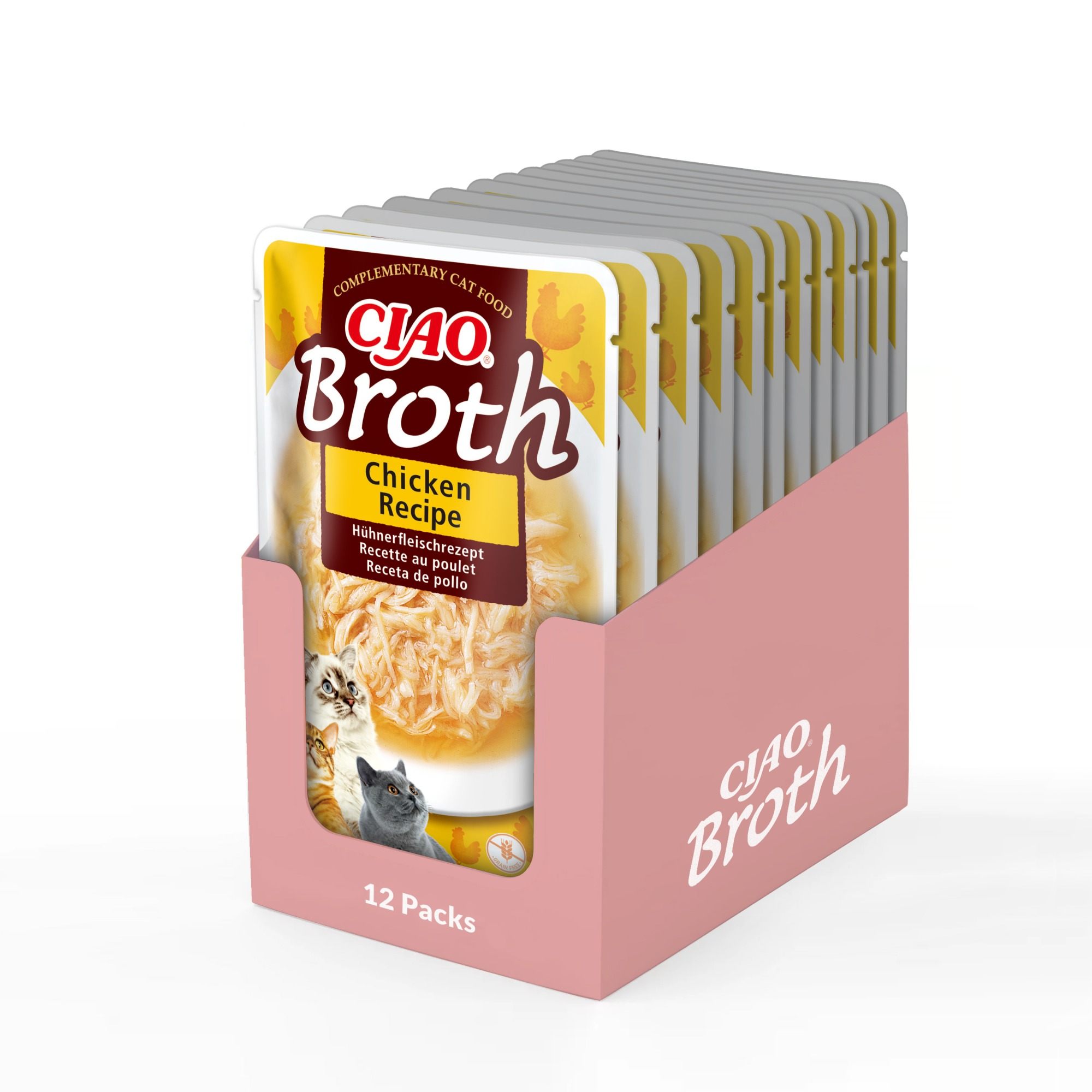 Inaba Ciao Broth Chicken Recipe - X 40G Salmon/Grain Size 12