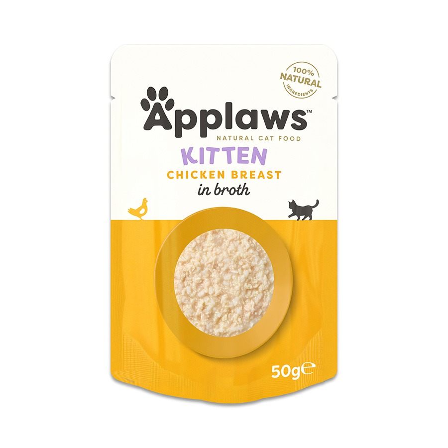 Applaws Natural Pouches Chicken Breast In Broth For Kittens - X 50G Salmon Size 12