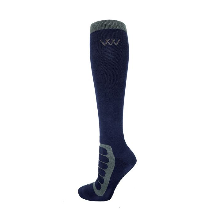 Woof Wear Adult Long Bamboo Tech Riding Sock Navy/ - Grey Small