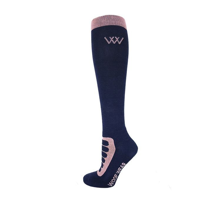 Woof Wear Adult Long Bamboo Tech Riding Sock Navy/Rose - Small