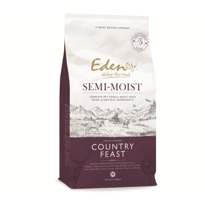 Eden Pet Foods Eden Semi-Moist Country Feast Kibble Dog Food - 2Kg Green Medium