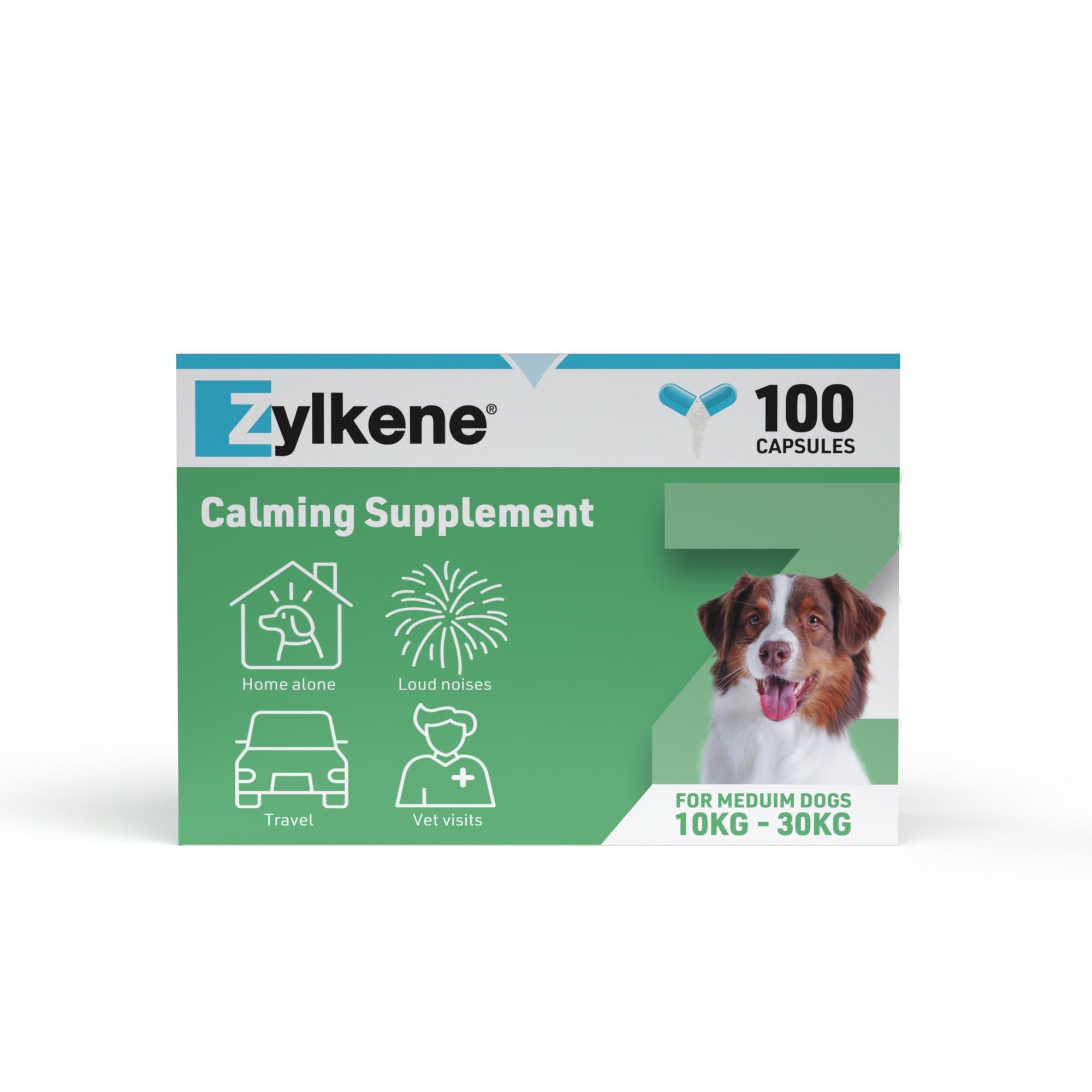 Vetoquinol Zylkene Calming Supplement For Cats And Dogs - For Dogs 10-30Kg - Capsules Size 10