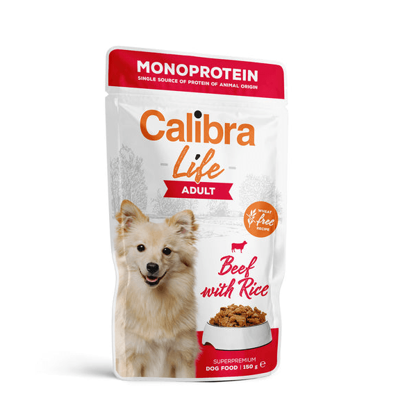 Calibra Life Beef With Rice Adult Dog Food - X 150G Brown Size 10