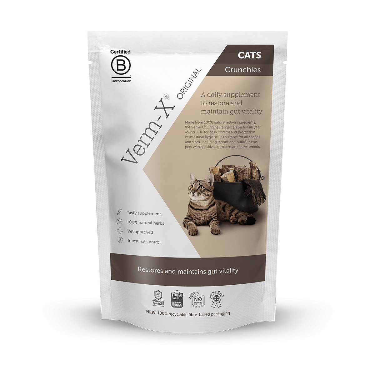Verm-X Cat Crunchies Treats - Tube Salmon 60G