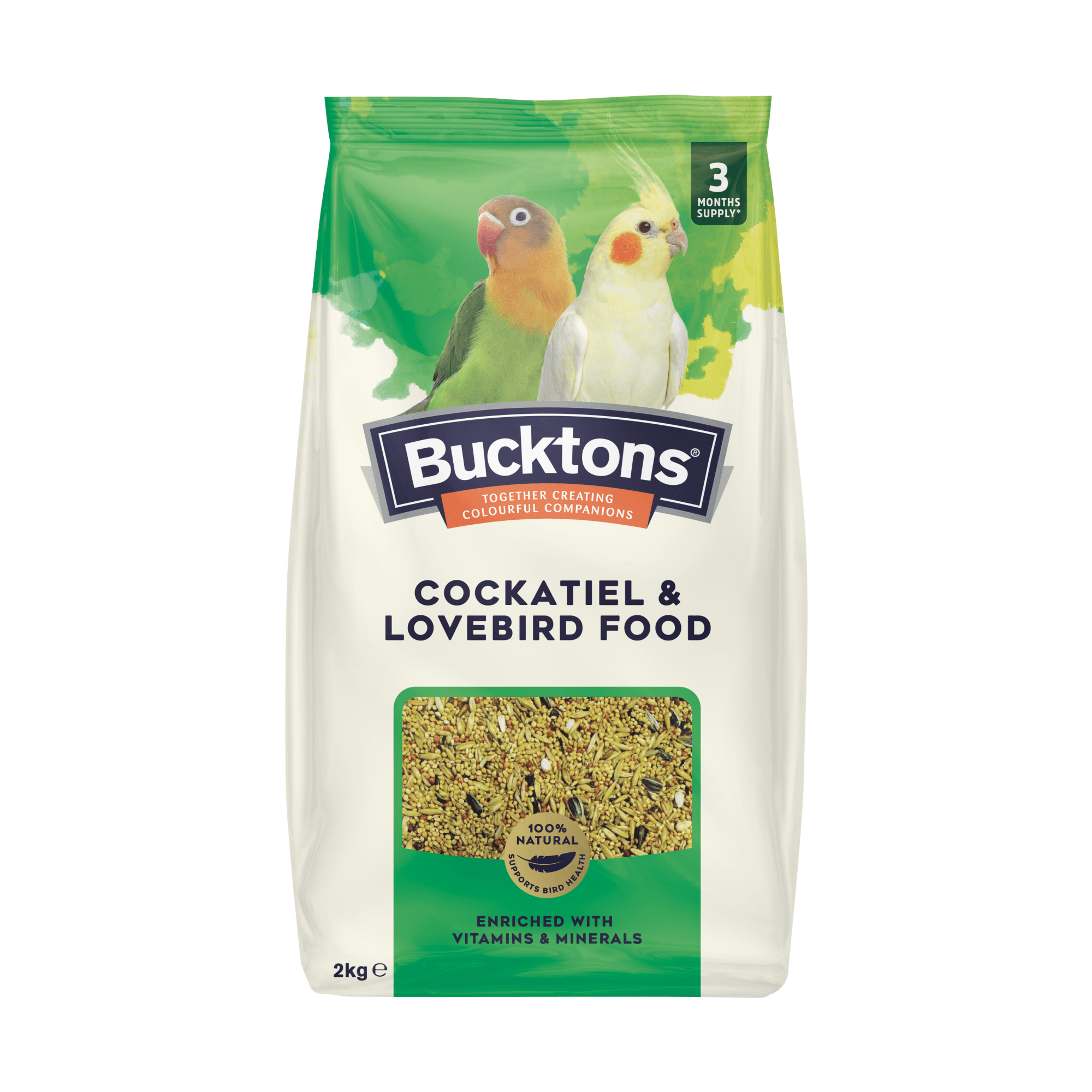 Bucktons Cockatiel And Lovebird Food - 2Kg