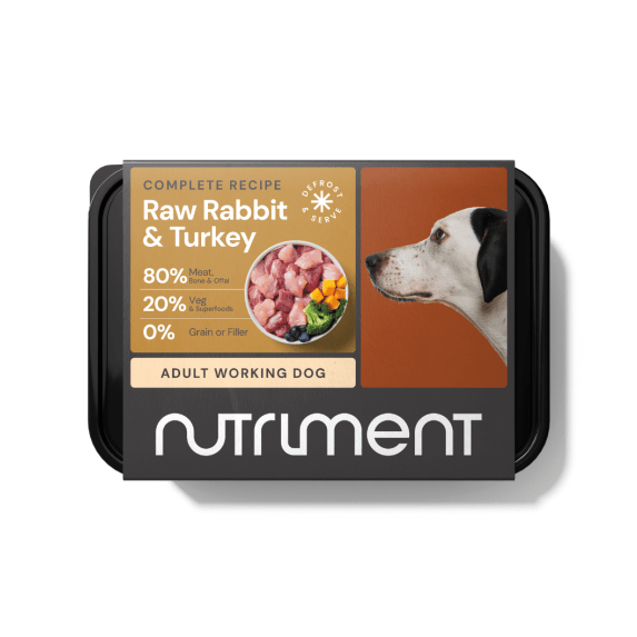 Nutriment Rabbit And Turkey Raw Adult Working Dog Food - 500G
