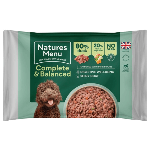 Natures Menu Complete And Balanced 80/20 Duck Block Raw Dog Food - Grain 500G